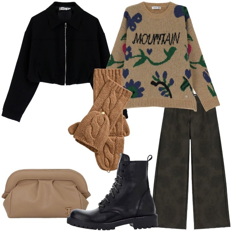 Outfit donna - NEW WINTER CAMPAIGN Please. Stile Trendy per Tutti i giorni. Abbinamento con maglieria, pantaloni, blazer, stivaletti, borse a mano, guanti.