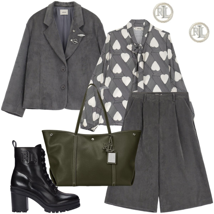 Outfit donna - Dixie Urban style. Stile Urban per Tutti i giorni. Abbinamento con orecchini, borse tote, stivaletti, bermuda, blazer, camicie.