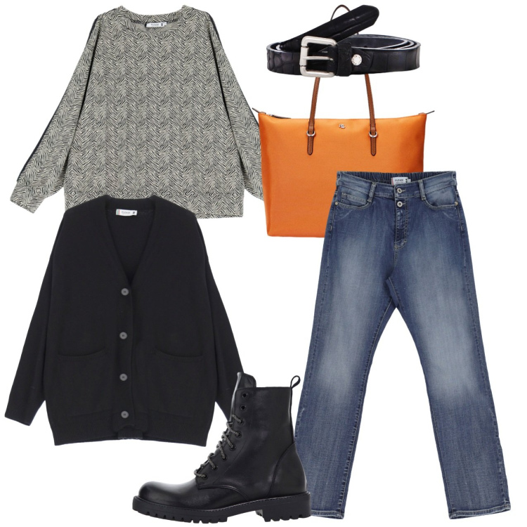 Outfit donna - NEW WINTER CAMPAIGN: Lost in myself - Pl. Stile Casual per Tutti i giorni. Abbinamento con felpe, jeans dritti, cardigans, stivaletti, cinture, borse tote.