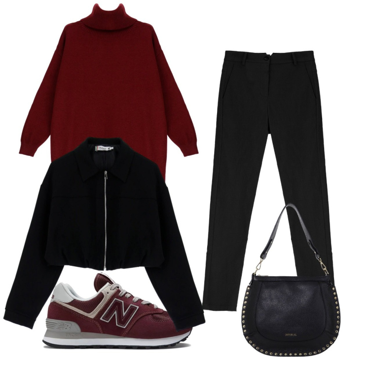 Outfit donna - NEW WINTER CAMPAIGN: Lost in myself - Pl. Stile Urban per Tutti i giorni. Abbinamento con sneakers, maglieria, pantaloni skinny, blazer, borse a spalla.