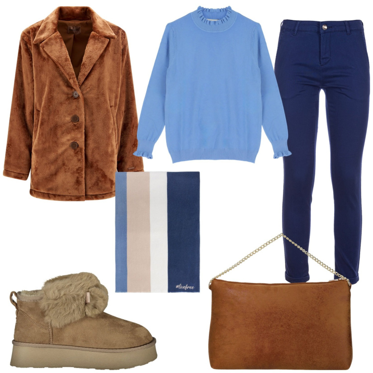 Outfit donna - Novembre tempo di caban. Stile Basic per Tutti i giorni. Abbinamento con pantaloni, cappotti, maglieria, pochette, stivali, sciarpe.