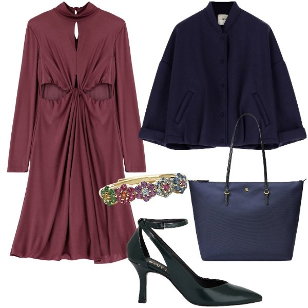 Outfit donna - Dixie URBAN EDIT. Stile Urban per Ufficio. Abbinamento con anelli, décolleté, bomber, vestiti, borse tote.