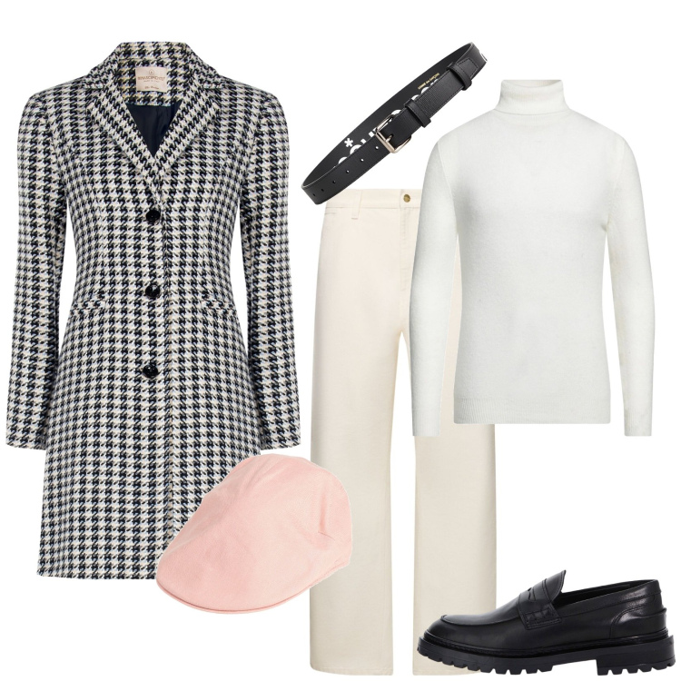 Outfit uomo - Total look #2006686. Stile Trendy per Ufficio. Abbinamento con scarpe stringate, cappotti, maglieria, cinture, cappelli, pantaloni.