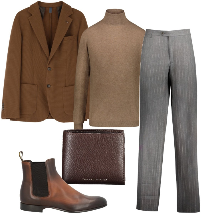 Outfit uomo - Gli stivaletti sfumati. Stile Business/Elegante per Cerimonia. Abbinamento con stivali e stivaletti, giacche, maglieria, pantaloni, portafogli.