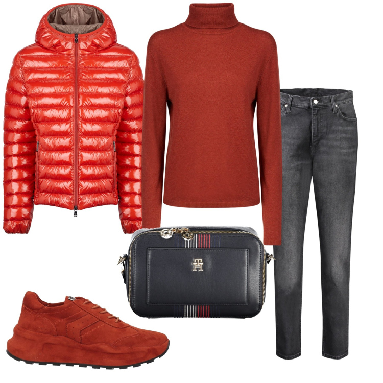 Outfit donna - Total look #2007779. Stile Basic per Tutti i giorni. Abbinamento con sneakers, blazer, borse a tracolla, maglieria, jeans mom.
