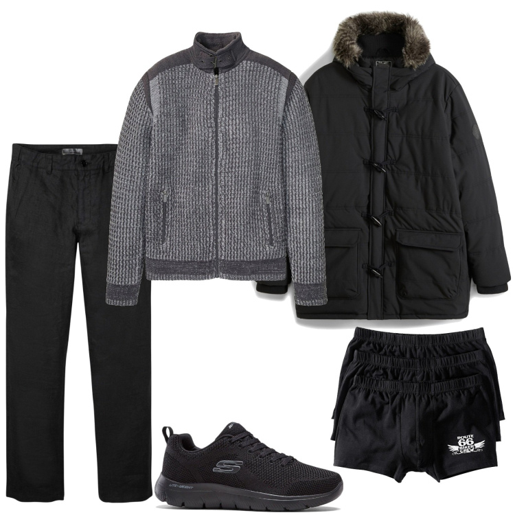 Outfit uomo - Shopping da Bonprix. Stile Casual per Tutti i giorni. Abbinamento con pantaloni, boxer, sneakers, cardigans, piumini.