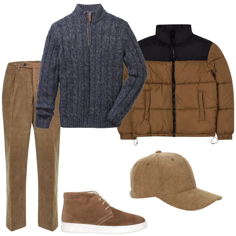 Outfit uomo - Abbinamenti curati. Stile Casual per Tutti i giorni. Abbinamento con maglieria, stivali e stivaletti, giacche, cappelli, pantaloni.