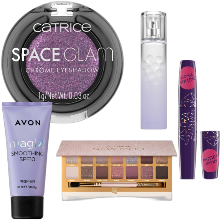 Outfit donna - Beauty-box. Abbinamento con mascara, ombretti, primer, ombretti, profumi.