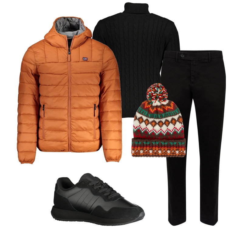 Outfit uomo - Freddo in arrivo. Stile Casual per Tutti i giorni. Abbinamento con berretti, maglieria, giacche, pantaloni chino, sneakers.