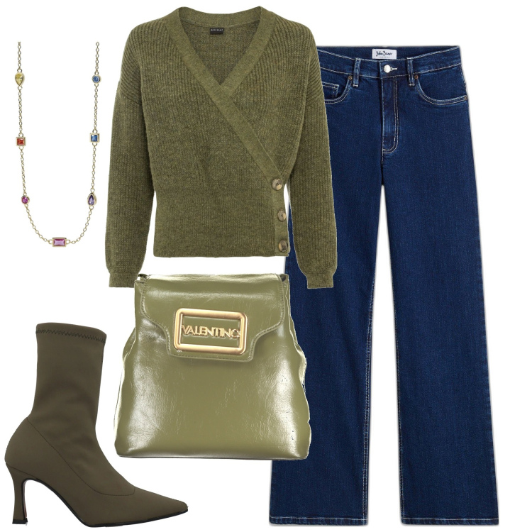 Outfit donna - City. Stile Urban per Tutti i giorni. Abbinamento con maglieria, jeans, stivaletti, collane, zaini.