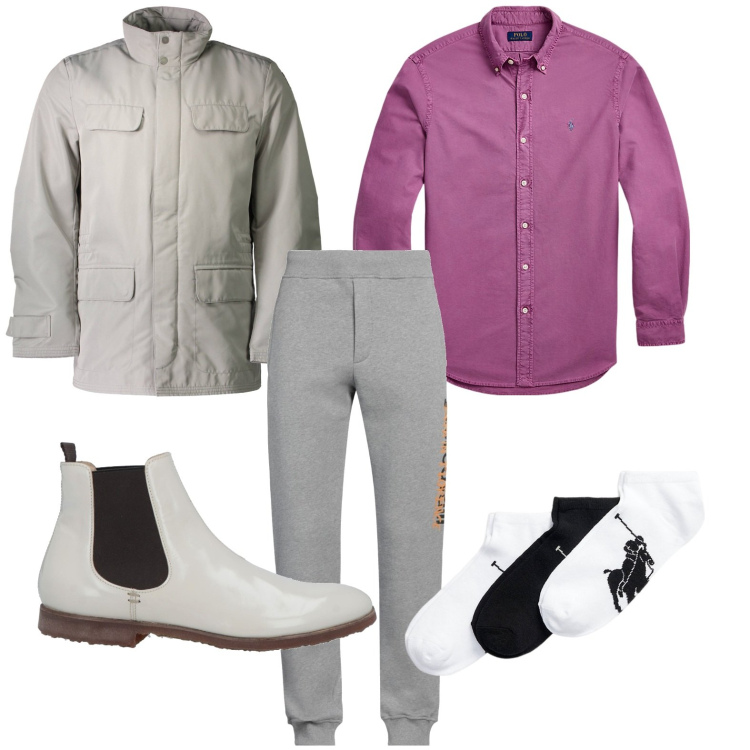 Outfit uomo - Spigliato. Stile Urban per Tutti i giorni. Abbinamento con pantaloni, stivali e stivaletti, calzini, camicie, giacche.