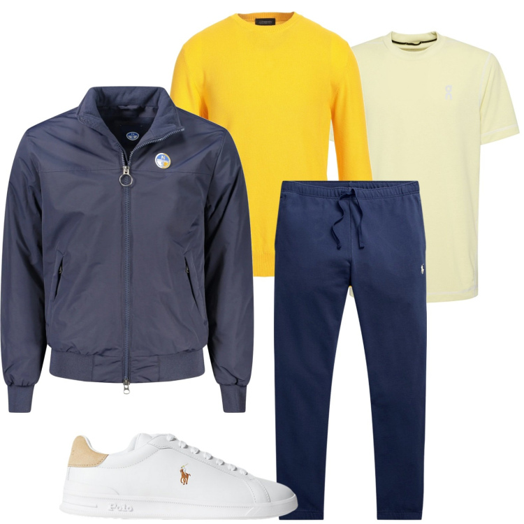 Outfit uomo - Il pull luminoso. Stile Trendy per Tutti i giorni. Abbinamento con pullovers, sneakers, pantaloni, t-shirt, giacche.