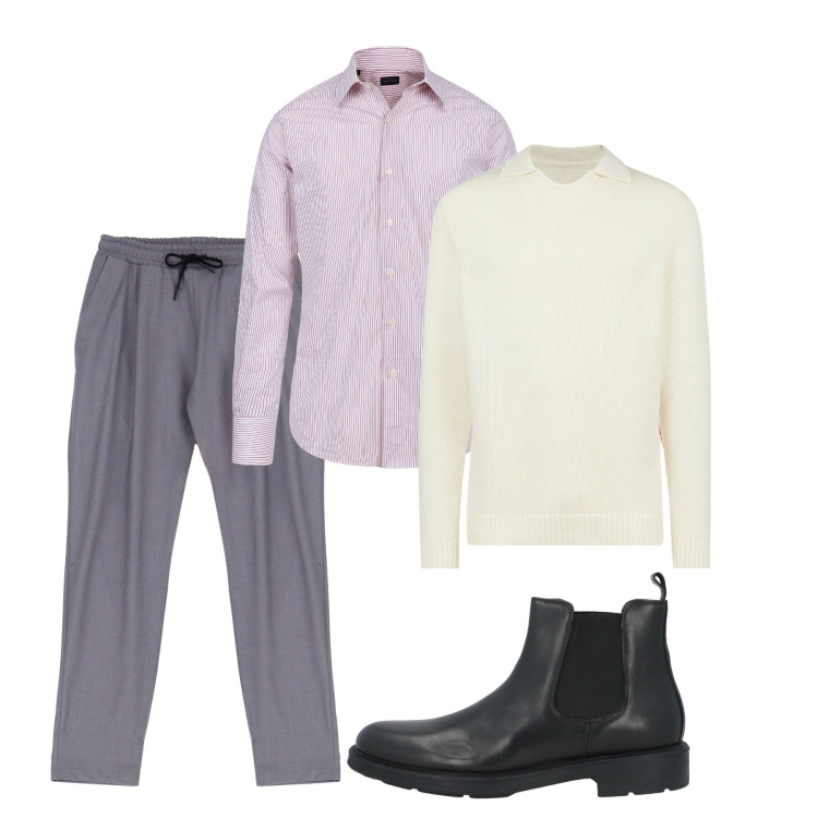 Outfit uomo - Leggero. Stile Trendy per Tutti i giorni. Abbinamento con stivali e stivaletti, pantaloni, maglieria, camicie.