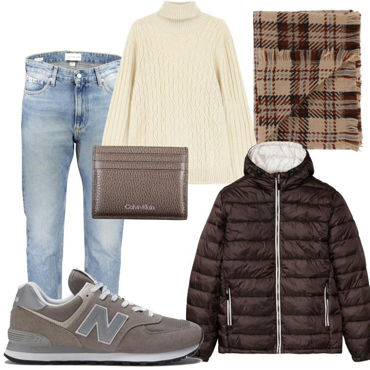 Outfit uomo - Accessori marroni. Stile Casual per Tutti i giorni. Abbinamento con sneakers, sciarpe, maglieria, jeans, giacche, portafogli.