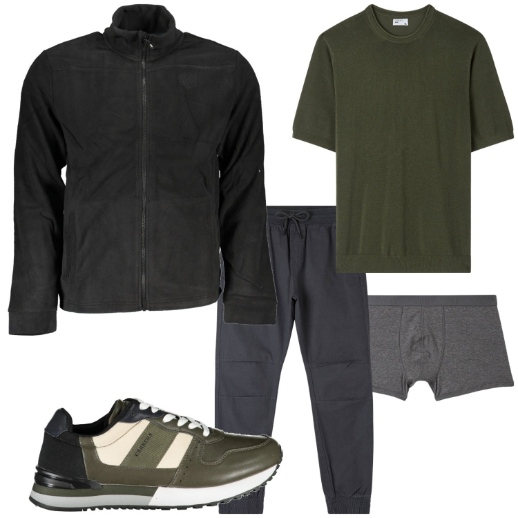 Outfit uomo - Total look #2009903. Stile Casual per Tutti i giorni. Abbinamento con pantaloni, t-shirt, boxer, felpe, sneakers.