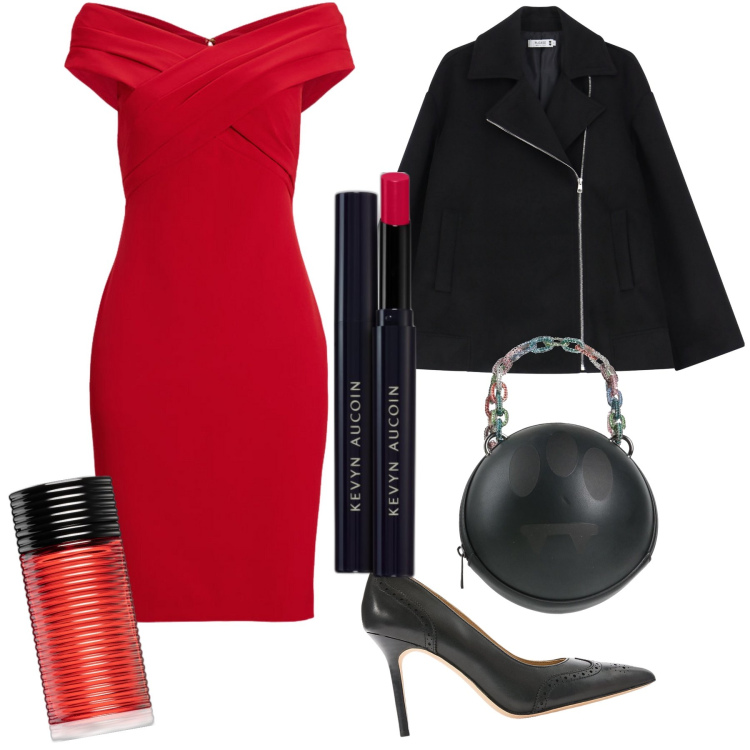 Outfit donna - Solo per lui. Stile Sexy per Serata fuori. Abbinamento con borse a mano, rossetti, profumi, blazer, vestiti, décolleté.
