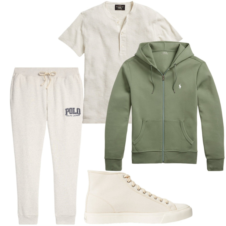 Outfit uomo - Stiloso. Stile Trendy per Sport. Abbinamento con felpe, sneakers, t-shirt, pantaloni.