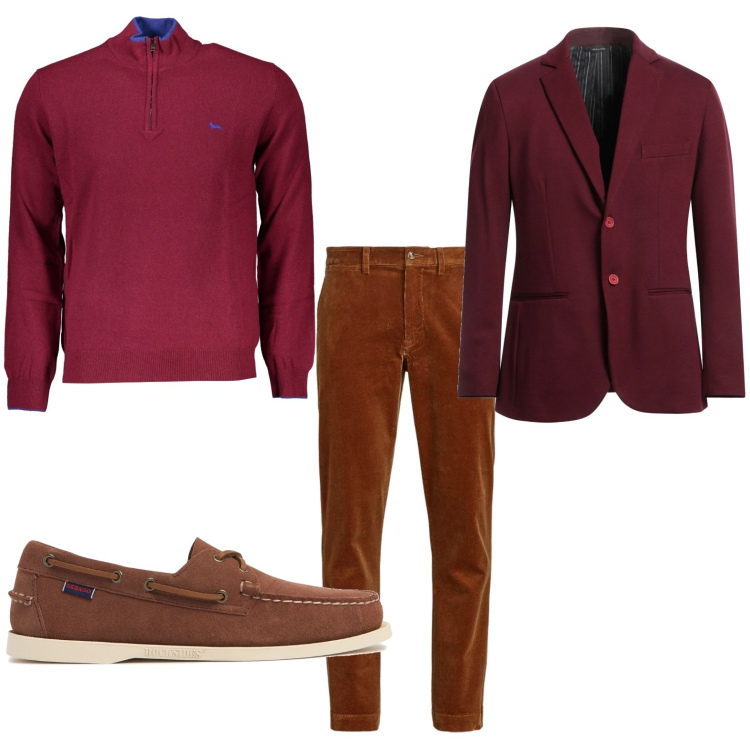 Outfit uomo - Blazer e mocassini. Stile Urban per Ufficio. Abbinamento con giacche, pantaloni, scarpe stringate, maglieria.