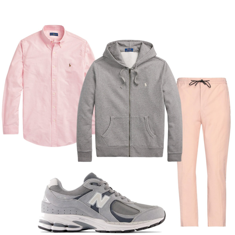 Outfit uomo - La felpa grigia. Stile Urban per Sport. Abbinamento con pantaloni, sneakers, camicie, felpe con cappuccio.