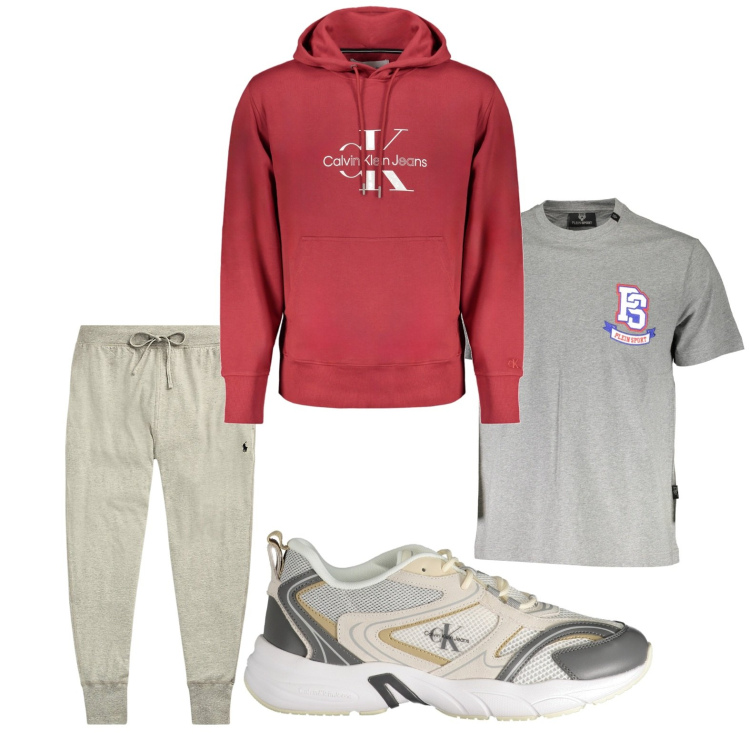 Outfit uomo - Sportivo. Stile Urban per Sport. Abbinamento con pantaloni, sneakers, felpe con cappuccio, t-shirt.