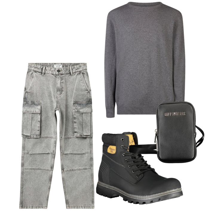 Outfit uomo - Urban. Stile Casual per Tutti i giorni. Abbinamento con jeans, maglieria, stivali, cinture.