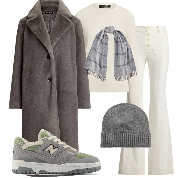 Outfit donna - Amato cappotto. Stile Casual per Tutti i giorni. Abbinamento con sneakers, maglieria, cappotti, berretti, sciarpe, pantaloni.