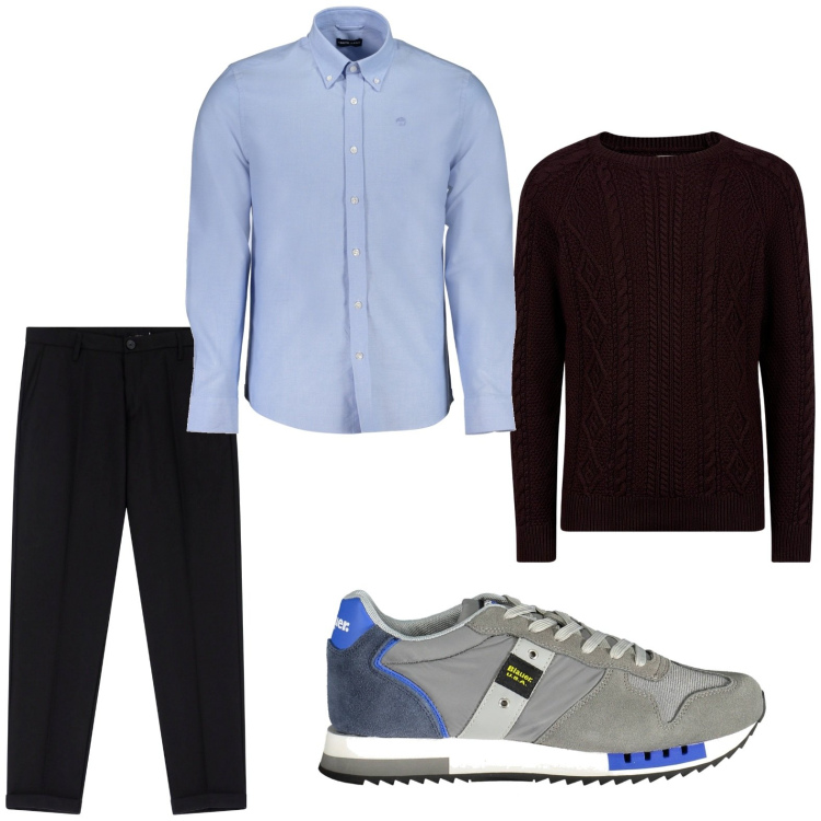 Outfit uomo - La camicia classica. Stile Urban per Ufficio. Abbinamento con pantaloni chino, maglieria, sneakers, camicie.