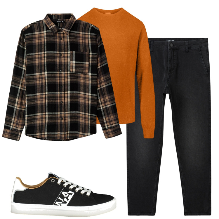 Outfit uomo - Total look #2010445. Stile Casual per Tutti i giorni. Abbinamento con jeans, camicie, maglieria, sneakers.