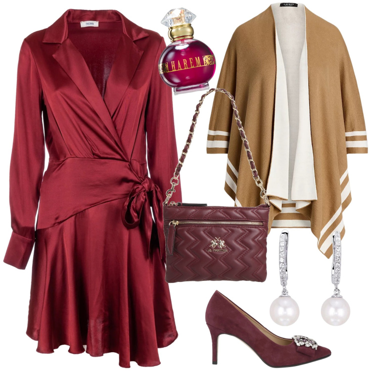 Outfit donna - Mantellina per cerimonia. Stile Glamour per Cerimonia. Abbinamento con décolleté, borse a mano, profumi, orecchini, vestiti, cappe.