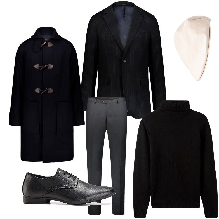 Outfit uomo - Stile Peaky Blinders. Stile Business/Elegante per Ufficio. Abbinamento con scarpe stringate, maglieria, montgomery, giacche, cappelli e berretti, pantaloni.