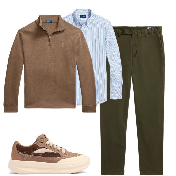 Outfit uomo - City. Stile Urban per Tutti i giorni. Abbinamento con camicie, pullovers, pantaloni, sneakers.