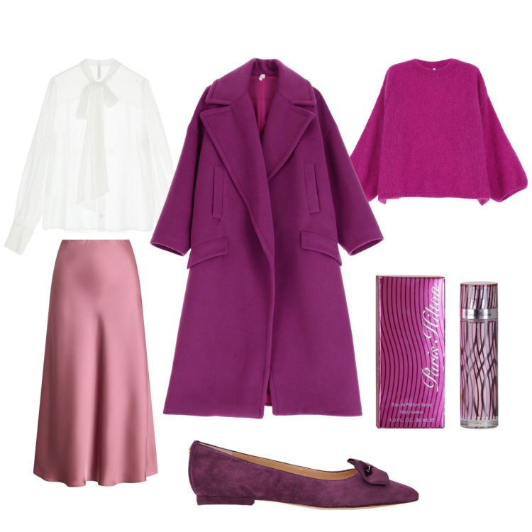 Outfit donna - Il mio cappotto. Stile Bon Ton per Tutti i giorni. Abbinamento con profumi, cappotti, pullovers, camicie, ballerine, gonne.