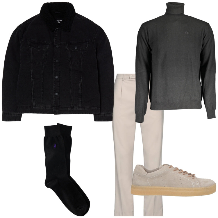 Outfit uomo - Total look #2011106. Stile Casual per Tutti i giorni. Abbinamento con sneakers, pantaloni, giacche, calzini, maglieria.