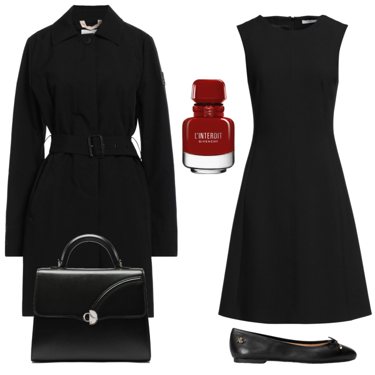 Outfit donna - Outfit ispirato a Audrey Hepburn. Stile Chic Abbinamento con vestiti midi/longuette, trench, profumi, ballerine, borse a mano.