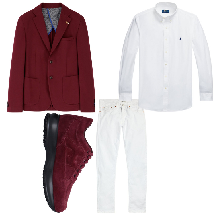 Outfit uomo - In 2 colori. Stile Business/Elegante per Ufficio. Abbinamento con sneakers, giacche, camicie, jeans.