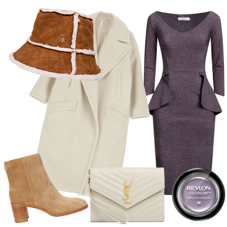 Outfit donna - Uno chicchissimo look. Stile Bon Ton per Ufficio. Abbinamento con vestiti midi/longuette, ombretti, cappotti, stivaletti, cappelli, pochette.