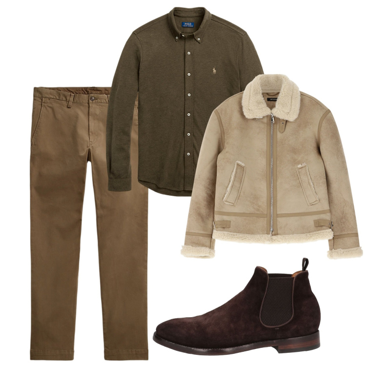 Outfit uomo - Armonioso. Stile Casual per Tutti i giorni. Abbinamento con stivali e stivaletti, giacche, camicie, pantaloni.