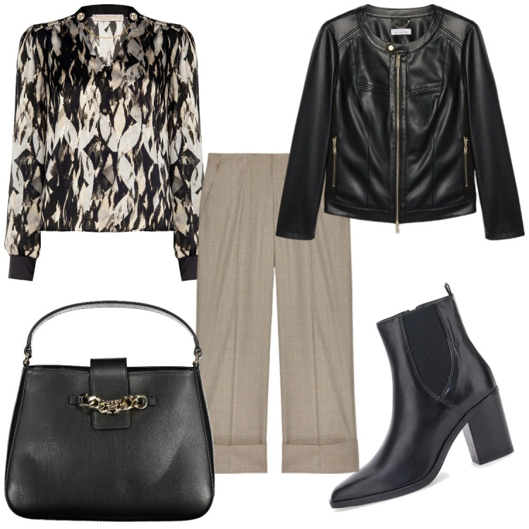 Outfit donna - Bon ton sportiva. Stile Bon Ton per Ufficio. Abbinamento con bluse, stivaletti, pantaloni, borse a spalla, blazer.
