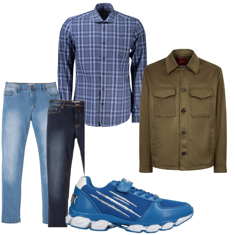 Outfit uomo - La camicia a quadri. Stile Trendy per Tutti i giorni. Abbinamento con jeans dritti, sneakers, giacche, camicie.