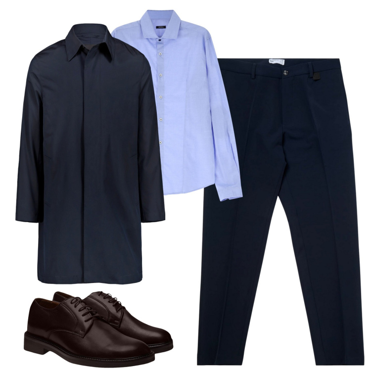 Outfit uomo - Total look #2011558. Stile Business/Elegante per Tutti i giorni. Abbinamento con pantaloni chino, camicie, scarpe stringate, giacche.