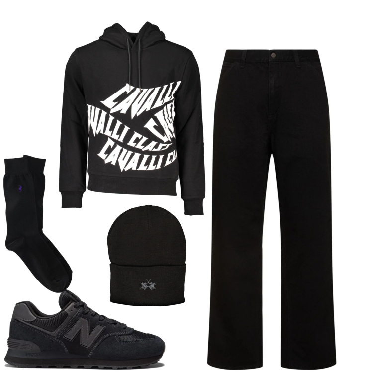 Outfit uomo - City. Stile Casual per Tutti i giorni. Abbinamento con sneakers, calzini, jeans, berretti, felpe con cappuccio.