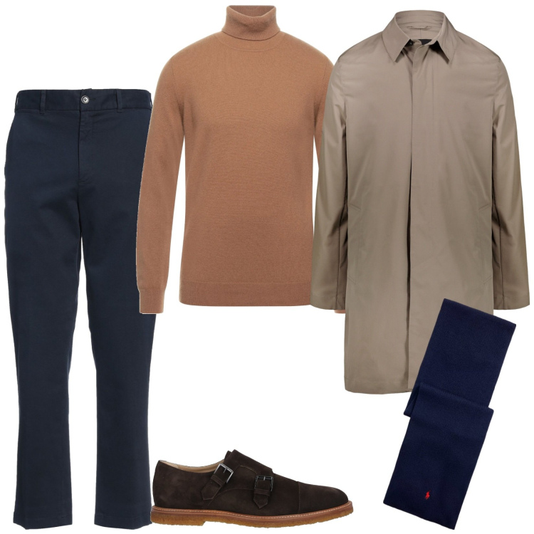 Outfit uomo - Total look #2011678. Stile Trendy per Serata speciale. Abbinamento con scarpe stringate, maglieria, pantaloni, sciarpe, giacche.