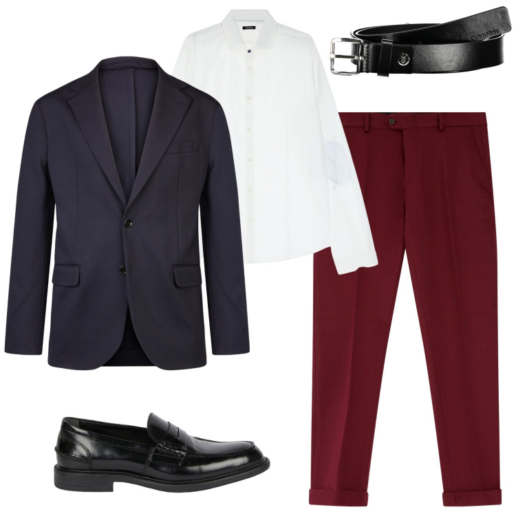 Outfit uomo - Stile. Stile Business/Elegante per Tutti i giorni. Abbinamento con pantaloni, camicie, giacche, scarpe stringate, cinture.