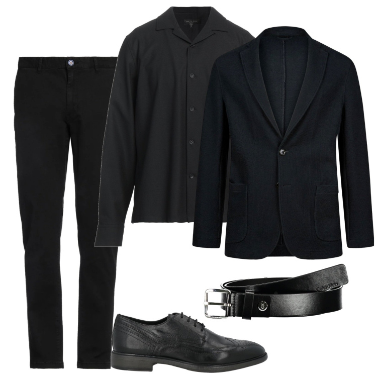 Outfit uomo - Black Friday. Stile Business/Elegante per Serata speciale. Abbinamento con pantaloni, camicie, scarpe stringate, giacche, cinture.