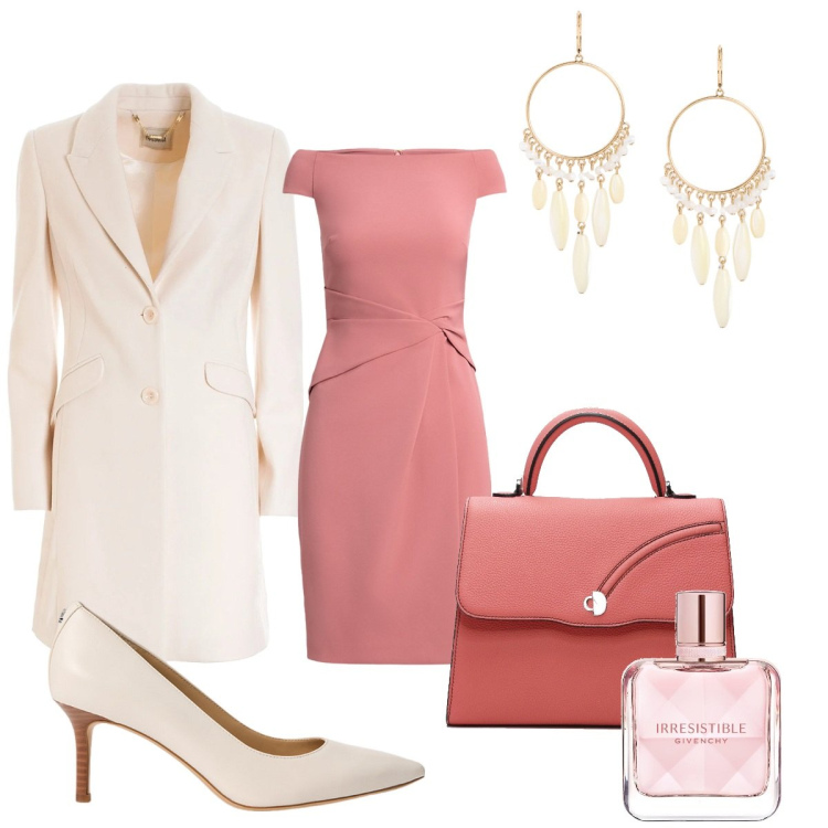 Outfit donna - Il mio amato cappotto. Stile Bon Ton per Serata fuori. Abbinamento con profumi, cappotti, vestiti, décolleté, orecchini, borse a mano.