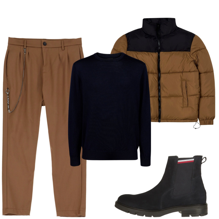 Outfit uomo - Total look #2011832. Stile Urban per Tutti i giorni. Abbinamento con stivali e stivaletti, giacche, pantaloni, maglieria.