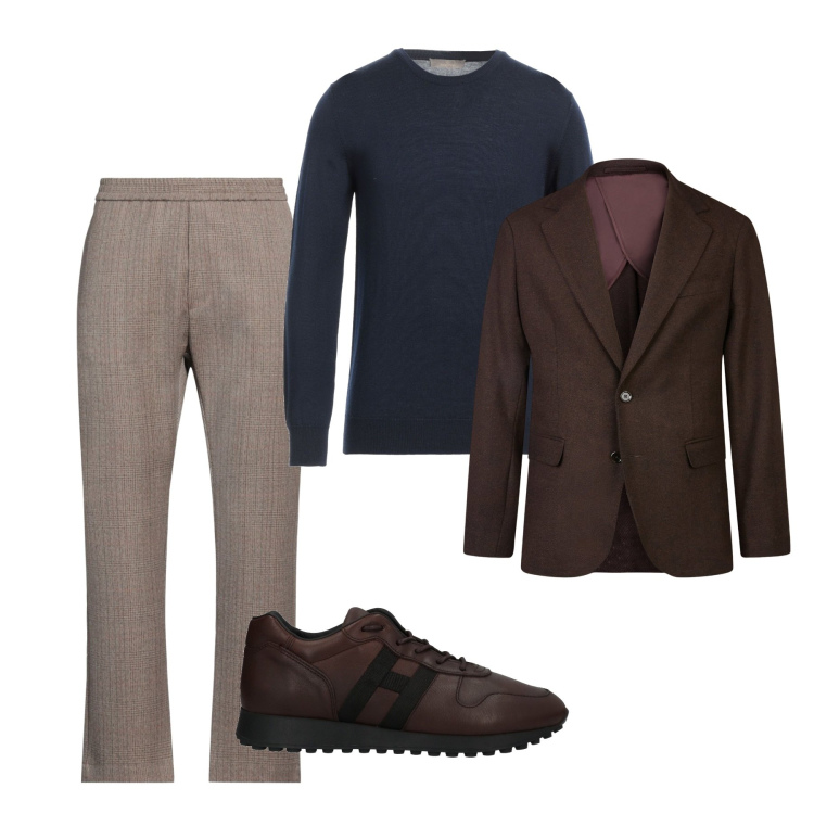 Outfit uomo - Total look. Stile Casual per Tutti i giorni. Abbinamento con pullovers, pantaloni chino, sneakers, giacche.