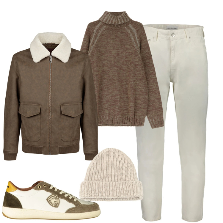 Outfit uomo - Il giubbotto imbottito in ecopelle. Stile Casual per Tutti i giorni. Abbinamento con berretti, maglieria, giacche, jeans, sneakers.
