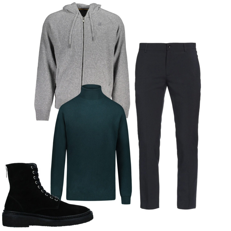 Outfit uomo - Felpa. Stile Trendy per Serata speciale. Abbinamento con stivali e stivaletti, pantaloni skinny, maglieria, cardigans.
