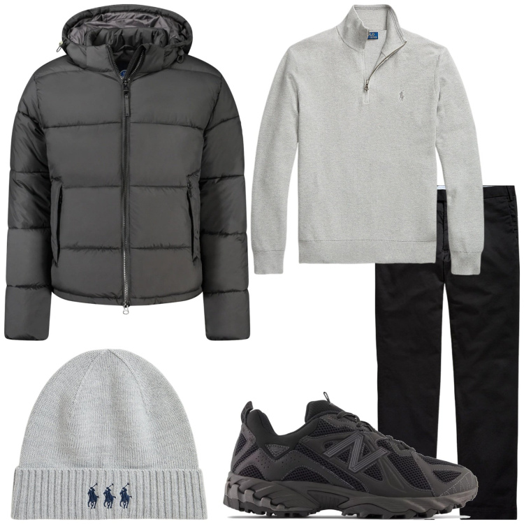 Outfit uomo - Total look #2012509. Stile Casual per Tutti i giorni. Abbinamento con sneakers, pantaloni chino, maglieria, berretti, giacche.